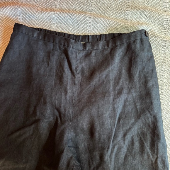 Eddie Bauer Women's 100% Linen Zip Up Pants, Black, size 6 - Picture 3 of 9